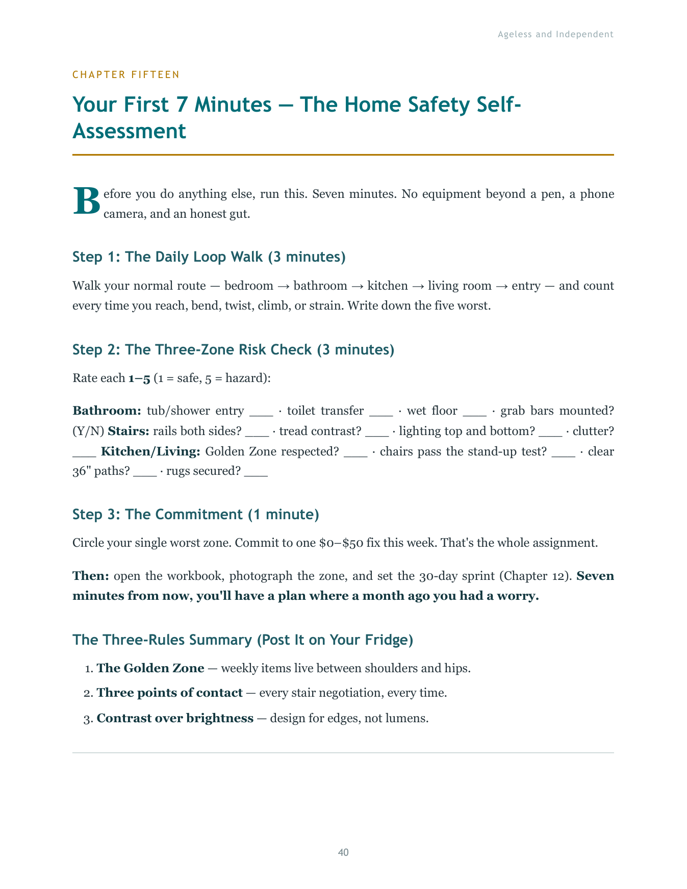 The 7 minute home safety self-assessment from the guide