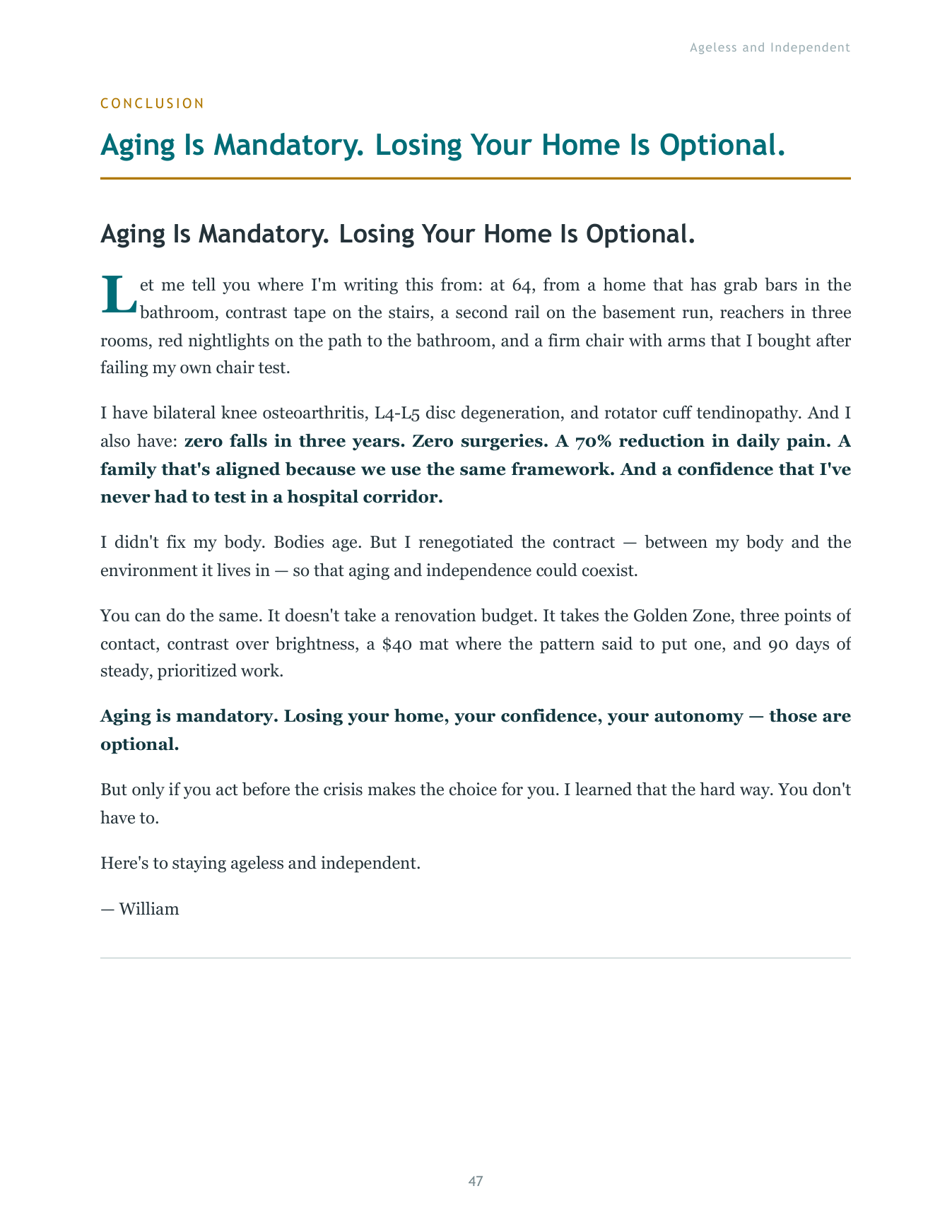The conclusion page of the guide