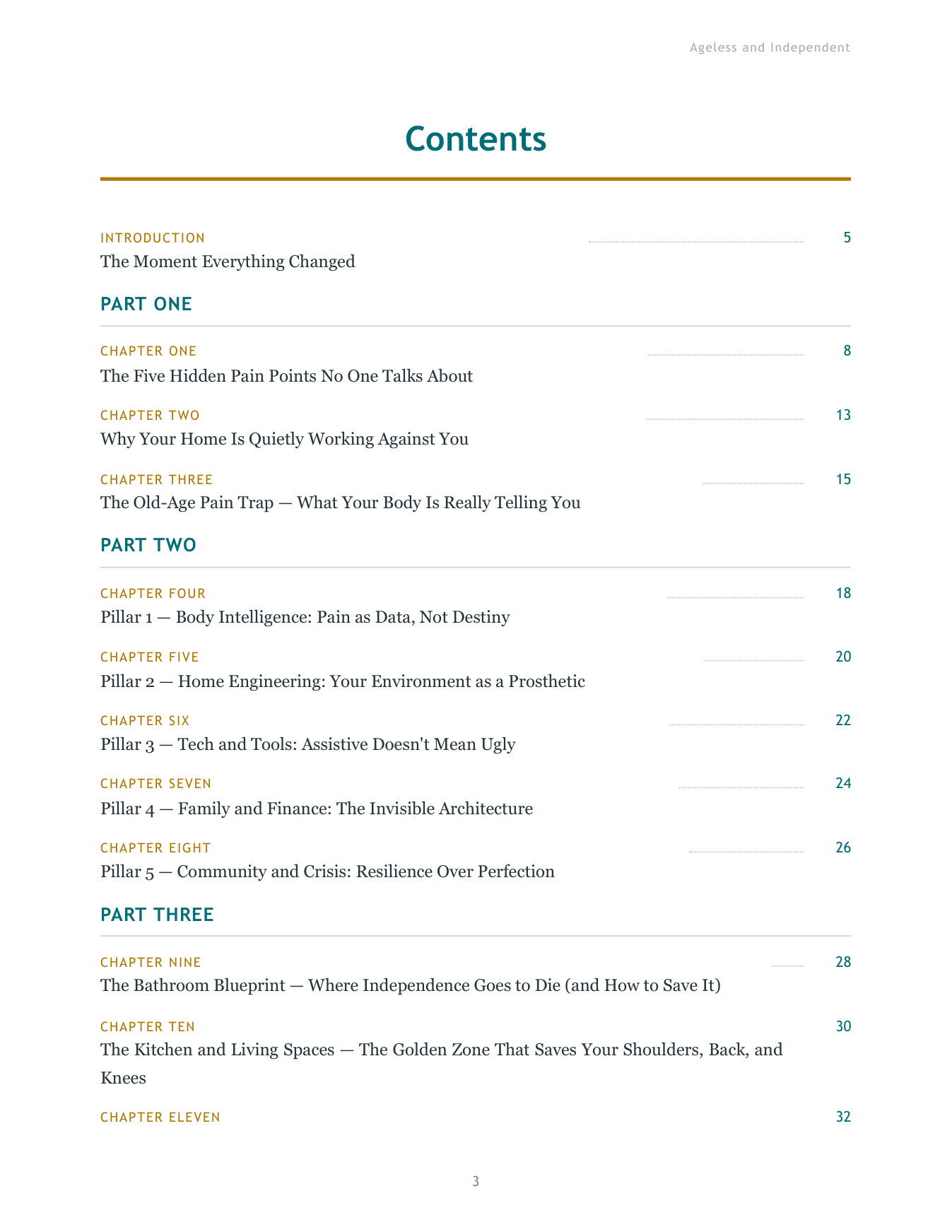 The table of contents of the guide